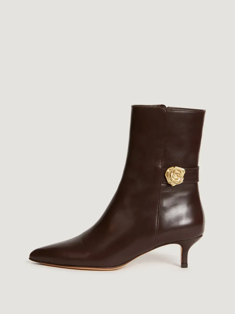 Rouje Bottines CHICA CuirChocolat Discount