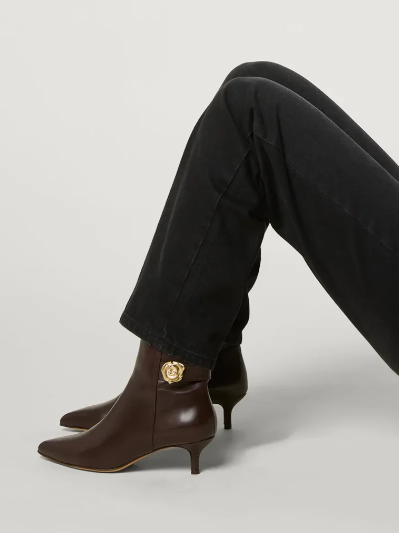Rouje Bottines CHICA CuirChocolat Discount