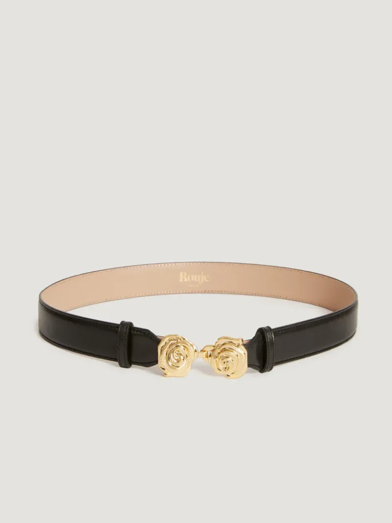 Rouje Ceinture BOUQUET CuirNoir Clearance