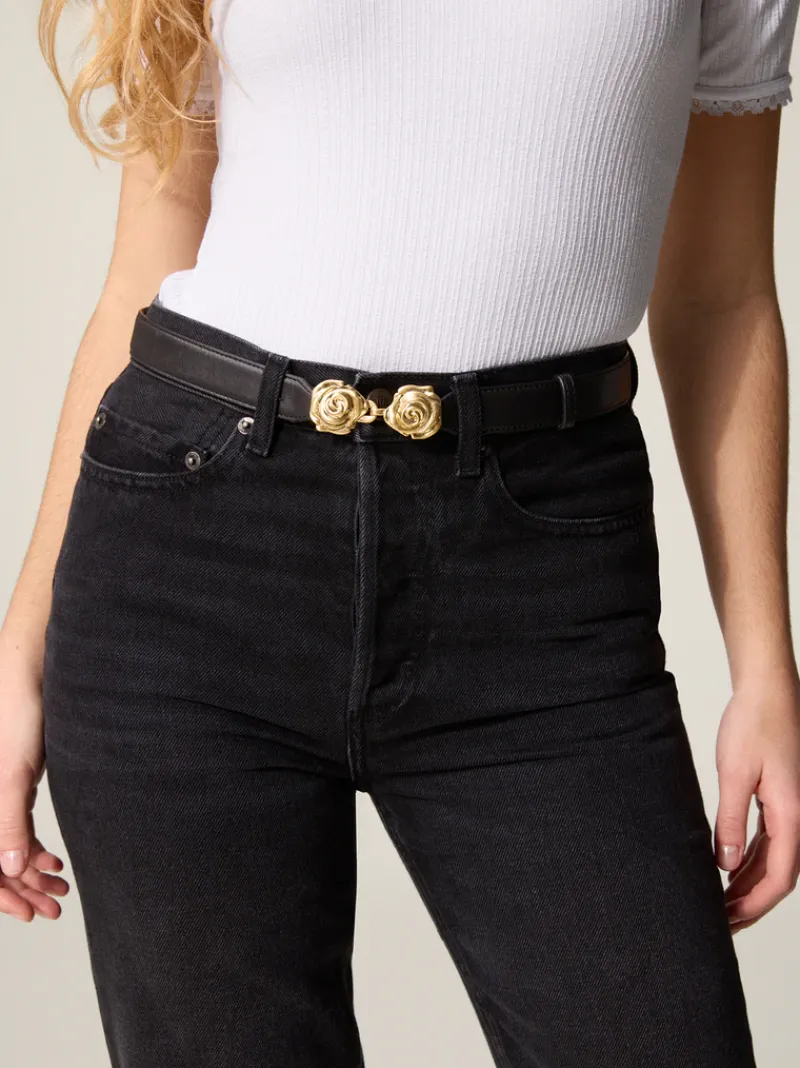 Rouje Ceinture BOUQUET CuirNoir Clearance