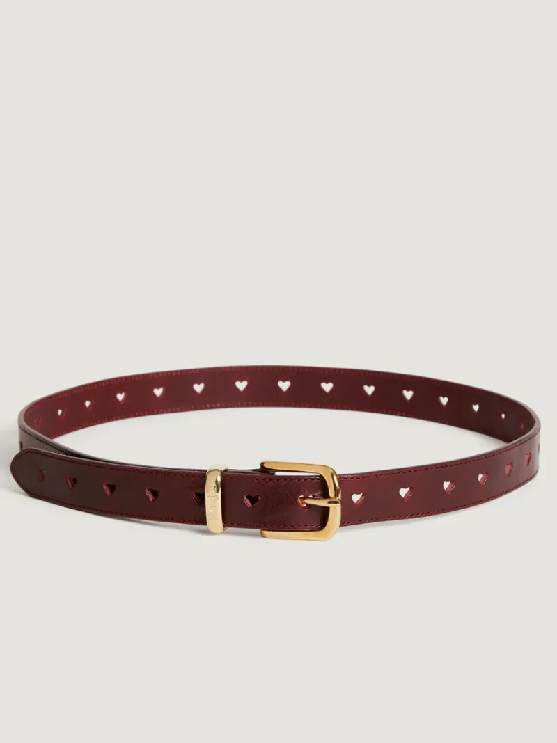 Rouje Ceinture COEUR CuirBordeaux Best