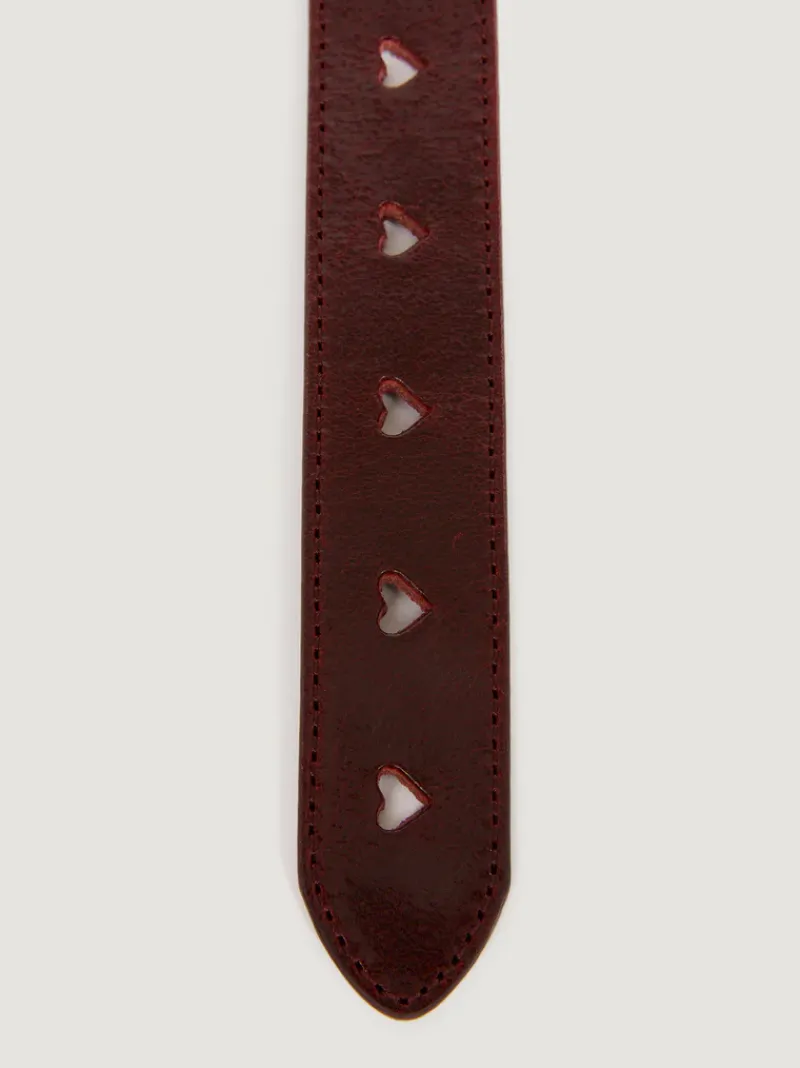 Rouje Ceinture COEUR CuirBordeaux Best