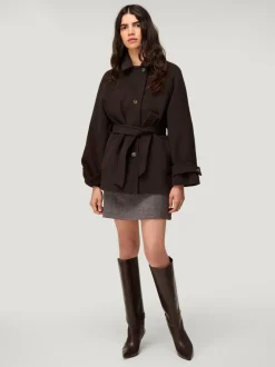 Rouje Manteau SAMIE LaineMoka Discount